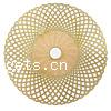 Filigree Brass Stampings, Flat Round, plated, hollow Approx 1.5mm 