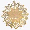 Brass Stamping Pendants, Flower, plated, hollow Approx 2mm 