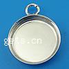 Brass Pendant Cabochon Setting, Flat Round, plated 23mm Approx 3.5mm, Inner Approx 23mm 
