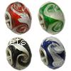 Silver Plated Double Core Lampwork European Beads, Rondelle, antique silver color plated, cupronickel double core without troll Approx 5mm 