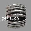 Zinc Alloy European Beads, Drum, plated, corrugated Approx 5mm 