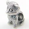 No Troll Thailand Sterling Silver European Beads, Dog, without troll Approx 4.5mm 
