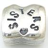 Troll Thailand Sterling Silver European Beads, Rectangle, with troll Approx 4mm 