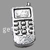 Zinklegierung European Perlen, Telefon, plattiert, ohne troll, keine, 14x7x4.5mm, Bohrung:ca. 3mm, verkauft von kg
