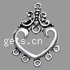 Zinc Alloy Chandelier Components, Heart, plated, 1/5 loop cadmium free Approx 2mm 