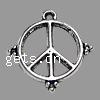 Zinc Alloy Peace Pendants, Peace Logo, plated cadmium free Approx 1.5mm 