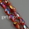 Imitation CRYSTALLIZED™ Crystal Beads, Teardrop, AB color plated, faceted .8 Inch 