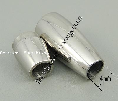 Runder Edelstahl Magnetverschluss, 316 Edelstahl, oval, originale Farbe, 27x9mm, Bohrung:ca. 4mm, verkauft von PC