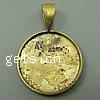 Brass Pendant Cabochon Setting, Flat Round, plated Approx 4mm, Inner Approx 20mm 