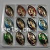 Moulding Lampwork Pendants, Horse Eye, gold sand & silver foil, mixed colors Approx 5mm 