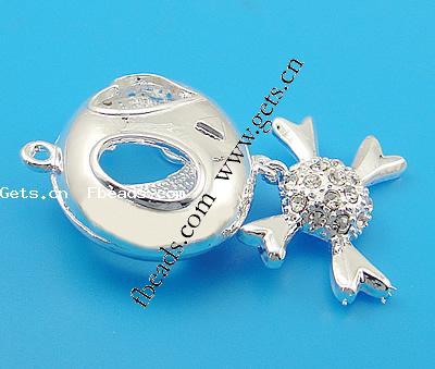 Zinc Alloy Skull Pendants, plated, more colors for choice, 57x35x15mm, Hole:Approx 2.5mm, Sold By PC