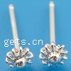Sterling Silver Stud Earring, 925 Sterling Silver, sterling silver post pin, Flower, plated 