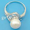 Pearl Sterling Silver Finger Ring, 925 Sterling Silver, with pearl 
