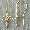 Brass Hook Earwire, plated, with loop Approx 1mm 