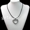 Cowhide Jewelry Necklace, with Zinc Alloy, Heart, nickel, lead & cadmium free .5 Inch 