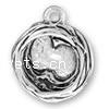 Sterling Silver Pendants, 925 Sterling Silver, Flat Round, plated 