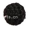 Perles tissées en laine, Rond, noire, 24mm Environ 3mm, Vendu par PC