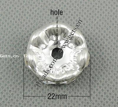 Wave Rondelle Rhinestone Spacer, Brass, plated, with rhinestone, more colors for choice, 22x9mm, Hole:Approx 4mm, Sold By PC