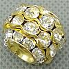 Rhinestone Brass Beads, Rondelle, plated, with rhinestone Approx 2mm 