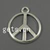 Zinc Alloy Peace Pendants, Peace Logo, plated cadmium free Approx 3mm, Approx 