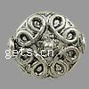 Zinc Alloy Flat Beads, Oval, plated, with flower pattern Approx 1mm 