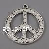 Zinc Alloy Peace Pendants, Peace Logo, plated cadmium free Approx 1.5mm, Approx 