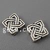Zinc Alloy Flat Beads, Square, plated Approx 0.5mm, Approx 
