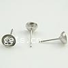Stainless Steel Earring Stud Component, Flat Round 