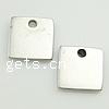Stainless Steel Tag Charm, Square, Customized, original color Approx 1mm 