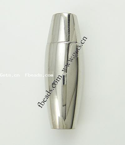 Round Stainless Steel Magnetic Clasp, Tube, plated, Customized, more colors for choice, 25x8mm, Hole:Approx 3mm, Sold By PC