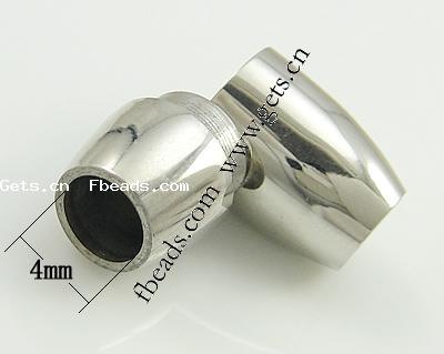 Round Stainless Steel Magnetic Clasp, Tube, plated, Customized, more colors for choice, 16x8mm, Hole:Approx 4mm, Sold By PC