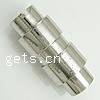 Round Stainless Steel Magnetic Clasp, 316 Stainless Steel, Tube, plated Approx 2mm 
