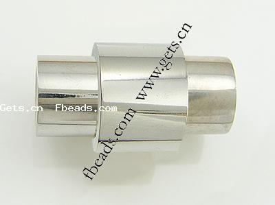 Runder Edelstahl Magnetverschluss, 316 Edelstahl, Rohr, plattiert, Kundenindividuell, keine, 17x10mm, Bohrung:ca. 4mm, verkauft von PC