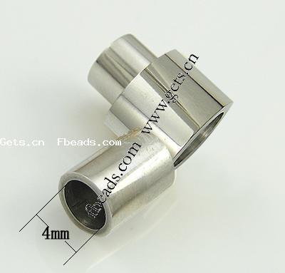 Runder Edelstahl Magnetverschluss, 316 Edelstahl, Rohr, plattiert, Kundenindividuell, keine, 17x10mm, Bohrung:ca. 4mm, verkauft von PC