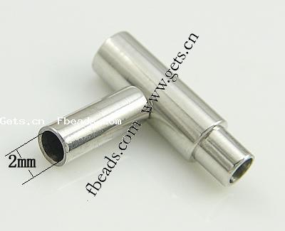 Runder Edelstahl Magnetverschluss, 316 Edelstahl, Rohr, plattiert, Kundenindividuell, keine, 16x4mm, Bohrung:ca. 2mm, verkauft von PC