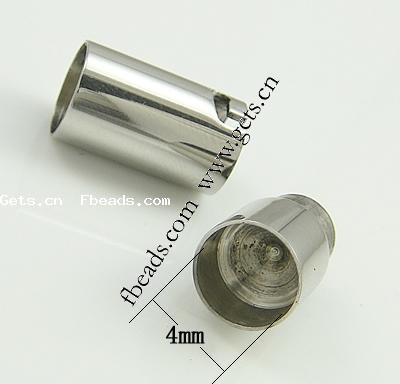 Stainless Steel Bayonet Clasp, Tube, plated, Customized, more colors for choice, 17x5mm, Hole:Approx 4mm, Sold By PC