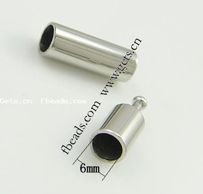 Stainless Steel Bayonet Clasp, Tube, plated, Customized, more colors for choice, 22x7mm, Hole:Approx 6mm, Sold By PC