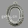 Zinc Alloy Pendant Open Back Setting, Oval, plated Approx 2.5mm 