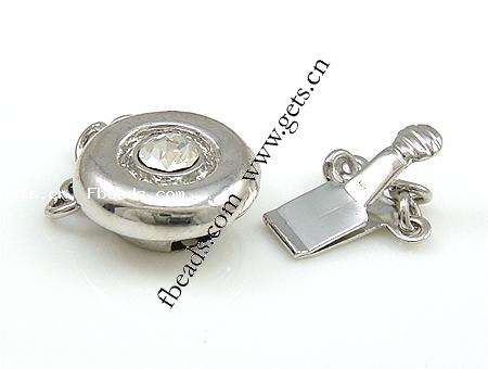 Zinc Alloy Box Clasp, Flat Round, plated, Customized & 3-strand, more colors for choice, 12x12x6mm, Hole:Approx 2mm, 500PCs/Bag, Sold By Bag