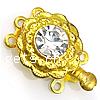 Zinc Alloy Box Clasp, Flower, plated, Customized &  & with rhinestone Approx 1mm 