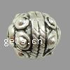 Zinc Alloy Jewelry Beads, Oval, plated cadmium free Approx 2mm 