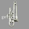 Musical Instrument Shaped Zinc Alloy Pendants, plated cadmium free Approx 1.5mm 
