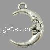 Zinc Alloy Jewelry Pendants, Moon, plated cadmium free Approx 2mm 