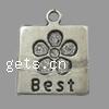 Zinc Alloy Message Pendants, Rectangle, plated cadmium free Approx 1.5mm, Approx 