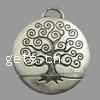 Zinc Alloy Flat Round Pendants, plated cadmium free Approx 2mm, Approx 