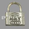 Zinc Alloy Message Pendants, Lock, plated cadmium free Approx Approx 