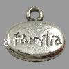 Zinc Alloy Message Pendants, Oval, plated cadmium free Approx 2mm, Approx 