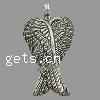 Wing Shaped Zinc Alloy Pendants, plated cadmium free Approx 1.5mm, Approx 