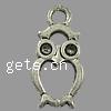 Zinc Alloy Animal Pendants, Owl, plated Approx 3mm, Approx 