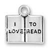 Sterling Silver Message Pendant, 925 Sterling Silver, Book, plated, with letter pattern 